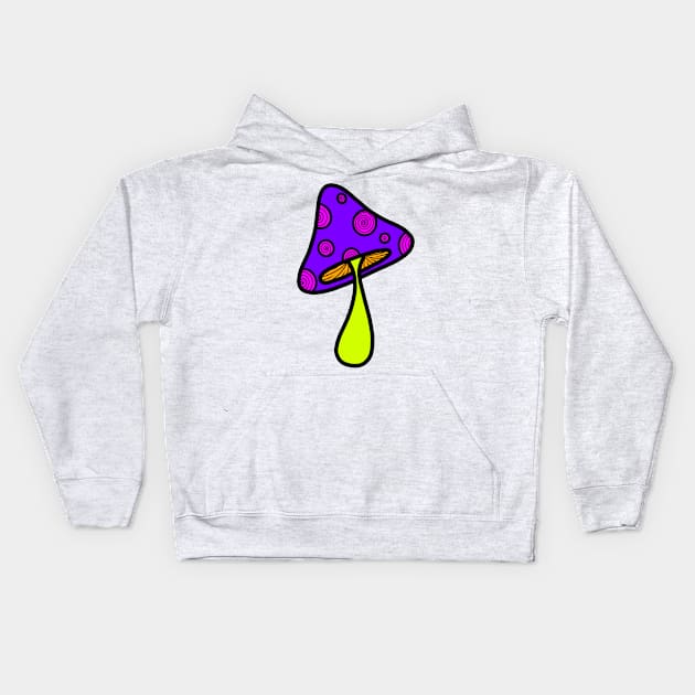 Trippy Purple Mushroom 2 Kids Hoodie by BE1820